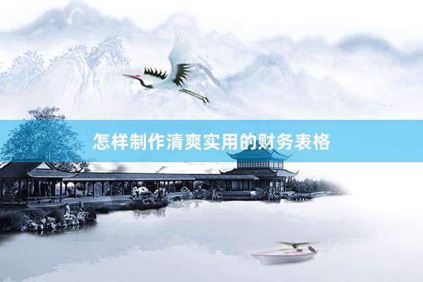 怎样制作清爽实用的财务表格