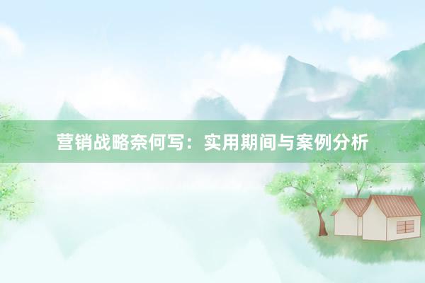 营销战略奈何写：实用期间与案例分析
